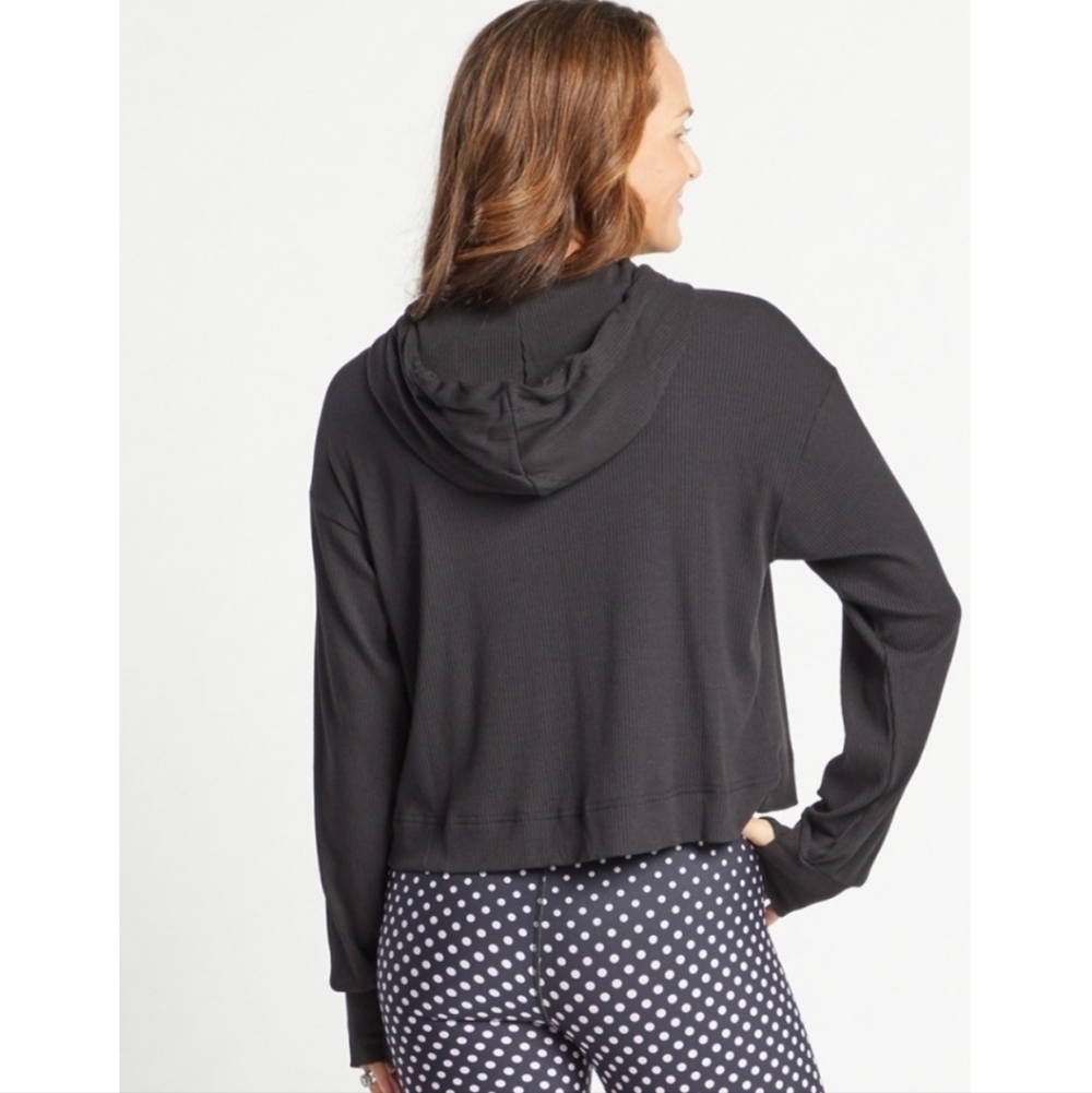 NWT Terez New York Ribbed Black Full Zip Hoodie, - M NWT - Picture 2 of 9